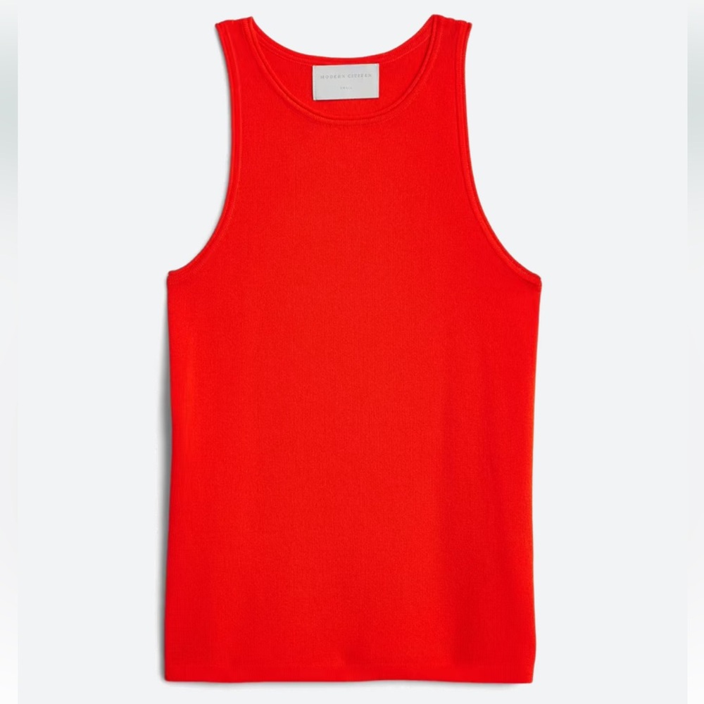 Modern Citizen Red Ribbed Tank Top